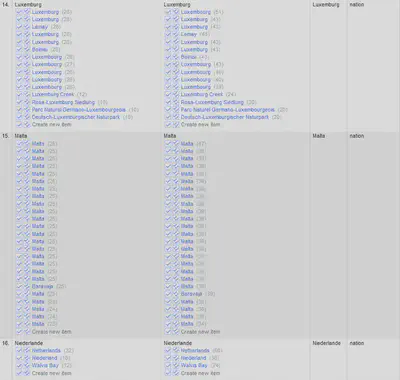 Bildschirmfoto der Ergebnisse des Abgleichs mit Getty.